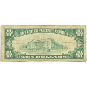 USA, 10 dolarów 1928, seria A, Woods & Mellon, GOLD CERTIFICATE
