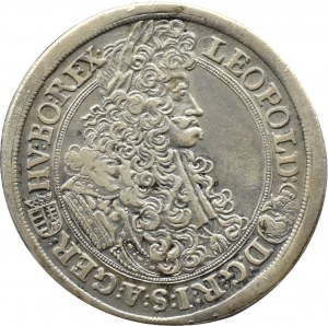 Hungary, Leopold I, half thaler (1/2 thaler) 1700 KB, Kremnica, Beautiful!