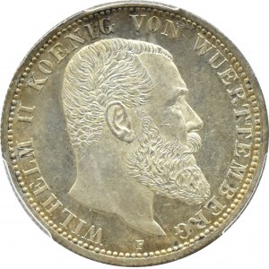 Niemcy, Wirtembergia, Wilhelm II, 2 marki 1912 F, Stuttgart, PCGS MS62
