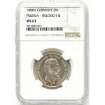 Niemcy, Prusy, Fryderyk III, 2 marki 1888, Berlin, NGC MS63