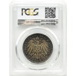 Niemcy, Saksonia, Bitwa pod Lipskiem 1813-1913, 3 marki 1913, PCGS MS65