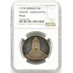 Niemcy, Saksonia, Bitwa pod Lipskiem 1813-1913, 3 marki 1913, NGC PF64