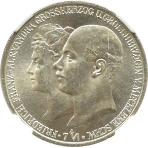 Niemcy, Meklemburgia-Schwerin, Fryderyk Franz 2 marki 1904 A, Berlin, NGC MS64