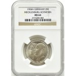 Niemcy, Meklemburgia-Schwerin, Fryderyk Franz 2 marki 1904 A, Berlin, NGC MS64