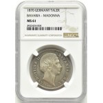 Germany, Bavaria, Ludwig II, thaler 1870, Munich, NGC MS61