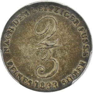 Niemcy, Hannover, Wilhelm IV, 2/3 talara 1833 B, Hannover, PCGS AU53