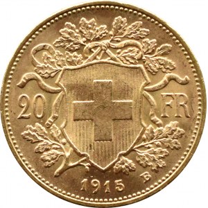 Szwajcaria, Heidi, 20 franków 1915, Berno, stare bicie