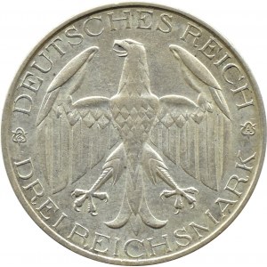 Niemcy, Republika Weimarska 3 marki 1929 A, Berlin, Unia Waldecks z Prusami
