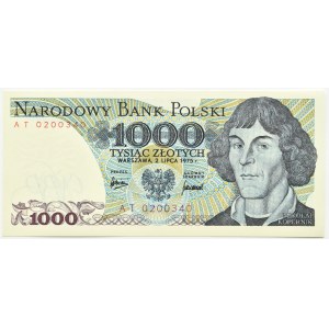 PRL, M. Copernicus, 1000 gold 1975, AT series, UNC
