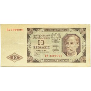 RP, 10 zloty 1948, BA series, Warsaw