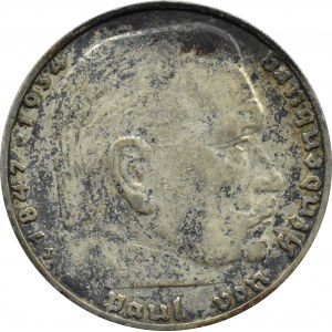 Niemcy, III Rzesza, Hindenburg, 2 marki 1936 J, Hamburg, rzadkie