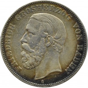 Niemcy, Badenia, Fryderyk I, 5 marek 1876 G, Karlsruhe