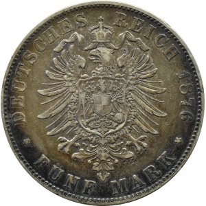 Niemcy, Badenia, Fryderyk I, 5 marek 1876 G, Karlsruhe