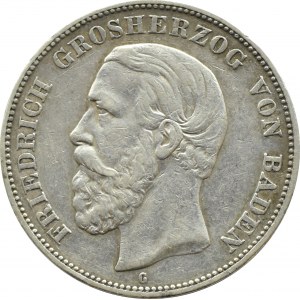 Niemcy, Badenia, Fryderyk I, 5 marek 1893 G, Karlsruhe