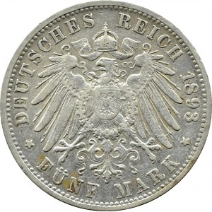 Niemcy, Badenia, Fryderyk I, 5 marek 1893 G, Karlsruhe