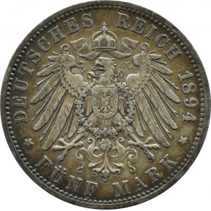 Niemcy, Badenia, Fryderyk I, 5 marek 1894 G, Karlsruhe