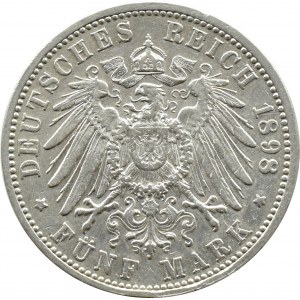 Niemcy, Badenia, Fryderyk I, 5 marek 1898 G, Karlsruhe