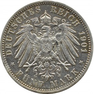 Niemcy, Badenia, Fryderyk I, 5 marek 1901 G, Karlsruhe