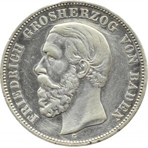 Niemcy, Badenia, Fryderyk I, 5 marek 1902 G, Karlsruhe, RZADSZY ROCZNIK