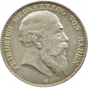 Niemcy, Badenia, Fryderyk I, 5 marek 1907 G, Karlsruhe