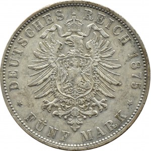 Niemcy, Bawaria, Ludwik II, 5 marek 1875 D, Monachium