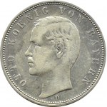 Niemcy, Bawaria, Otto, 5 marek 1896 D, Monachium, RZADKIE