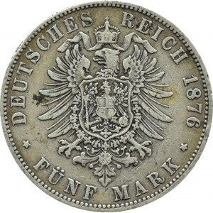 Niemcy, Hamburg, 5 marek 1876 J, Hamburg