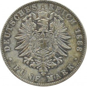 Niemcy, Hamburg, 5 marek 1888 J, Hamburg, RZADKIE