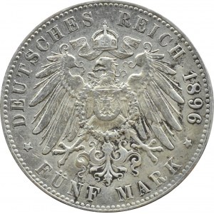 Niemcy, Hamburg, 5 marek 1896 J, Hamburg, RZADKIE