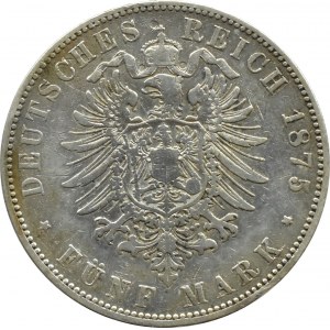 Niemcy, Hesja, Ludwig III, 5 marek 1875 H, Darmstadt