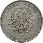 Niemcy, Prusy, Wilhelm II, 5 marek 1888 A, Berlin, RZADKIE
