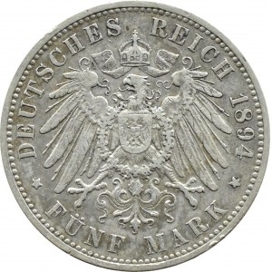 Niemcy, Prusy, Wilhelm II, 5 marek 1894 A, Berlin