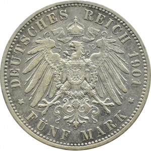 Deutschland, Preußen, Wilhelm II, 5 Mark 1901 A, Berlin