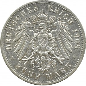 Niemcy, Prusy, Wilhelm II, 5 marek 1908 A, Berlin