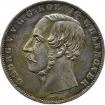 Niemcy, Hannover, Georg V, dwutalar 1866 B, Hannover, PIĘKNY