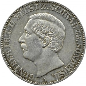 Nemecko, Schwarzburg-Rudolstadt, Gunter Friedrich Karl II, thaler 1865 A, Berlin, RARE