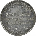 Germany, Frankfurt, thaler 1859, 100th Anniversary of Schiller's Birthday, Frankfurt, BEAUTIFUL