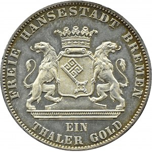 Germany, Bremen, Thaler 1865 B, Bremen Shooting Competition, Hannover, Beautiful!
