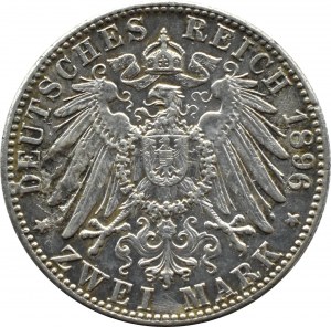Germany, Baden, Frederick, 2 marks 1896 G, Karlsruhe