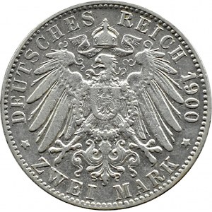 Niemcy, Badenia, Fryderyk, 2 marki 1900 G, Karlsruhe
