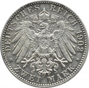 Germany, Baden, Frederick, 2 marks 1902, 50th anniversary of reign