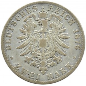 Deutschland, Bayern, Ludwig II, 2 Mark 1876 D, München