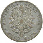 Niemcy, Bawaria, Ludwig II, 2 marki 1876 D, Monachium