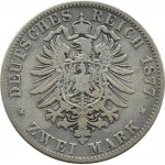 Niemcy, Bawaria, Ludwig II, 2 marki 1877 D, Monachium