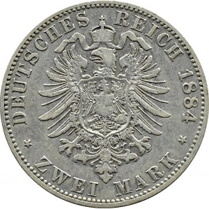 Niemcy, Prusy, Wilhelm I, 2 marki 1884 A, Berlin