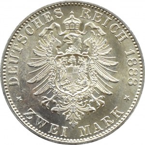 Deutschland, Preußen, Wilhelm II, 2 Mark 1888, Berlin, UNC, RARE