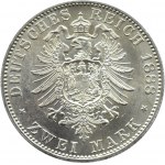 Germany, Prussia, Wilhelm II, 2 marks 1888, Berlin, UNC, RARE