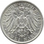 Niemcy, Prusy, Wilhelm II, 2 marki 1908 A, Berlin, PIĘKNE