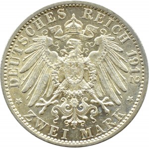 Niemcy, Prusy, Wilhelm II, 2 marki 1912 A, Berlin, PIĘKNE