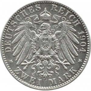Niemcy, Saksonia, Georg, 2 marki 1904 E, Muldenhütten